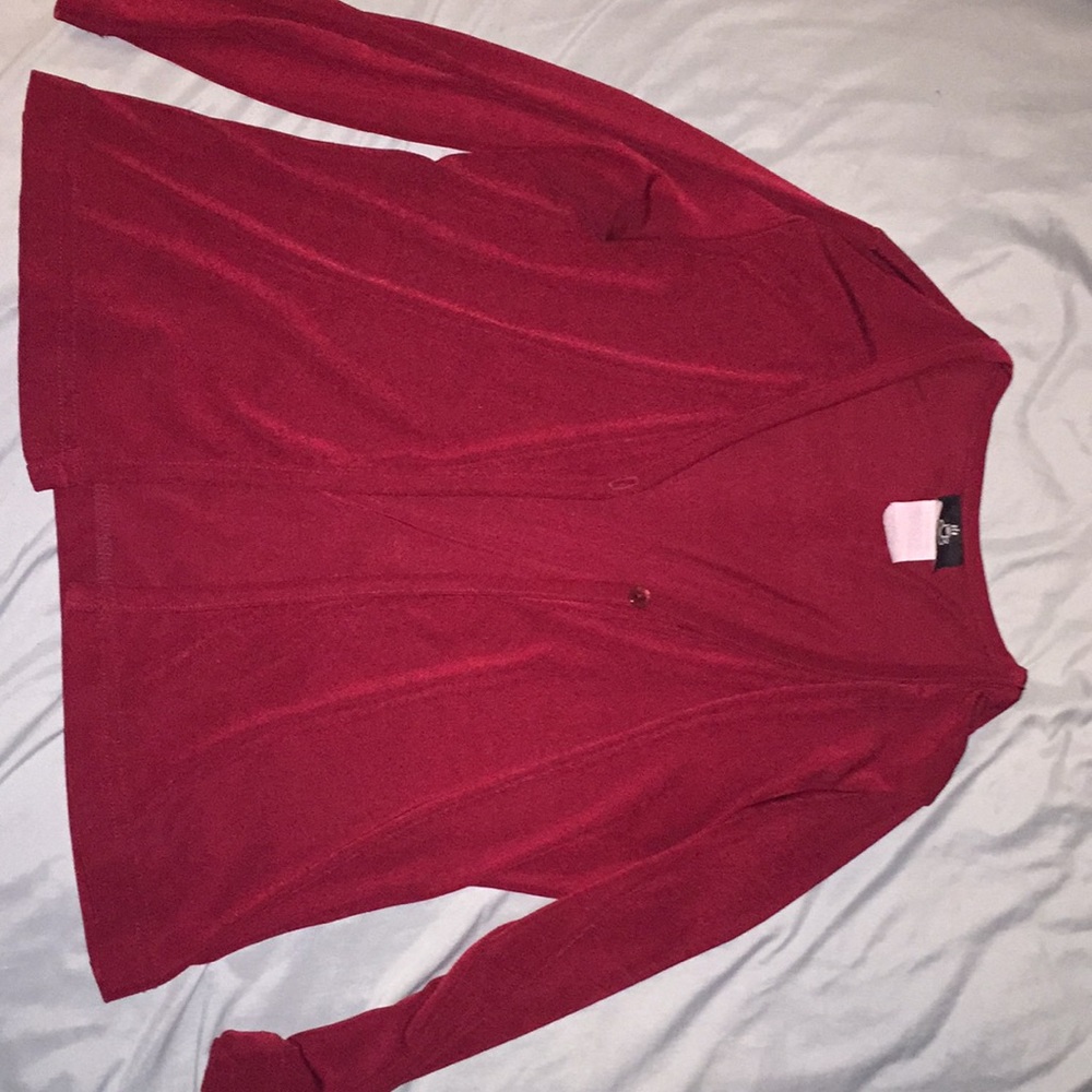 Anxiety cafe dark red cardigan